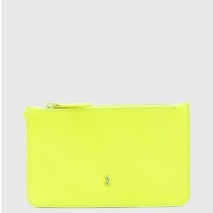 Santa Lolla Neon Yellow Clutch Hand Bag Wallet Wristlet Alça Mão